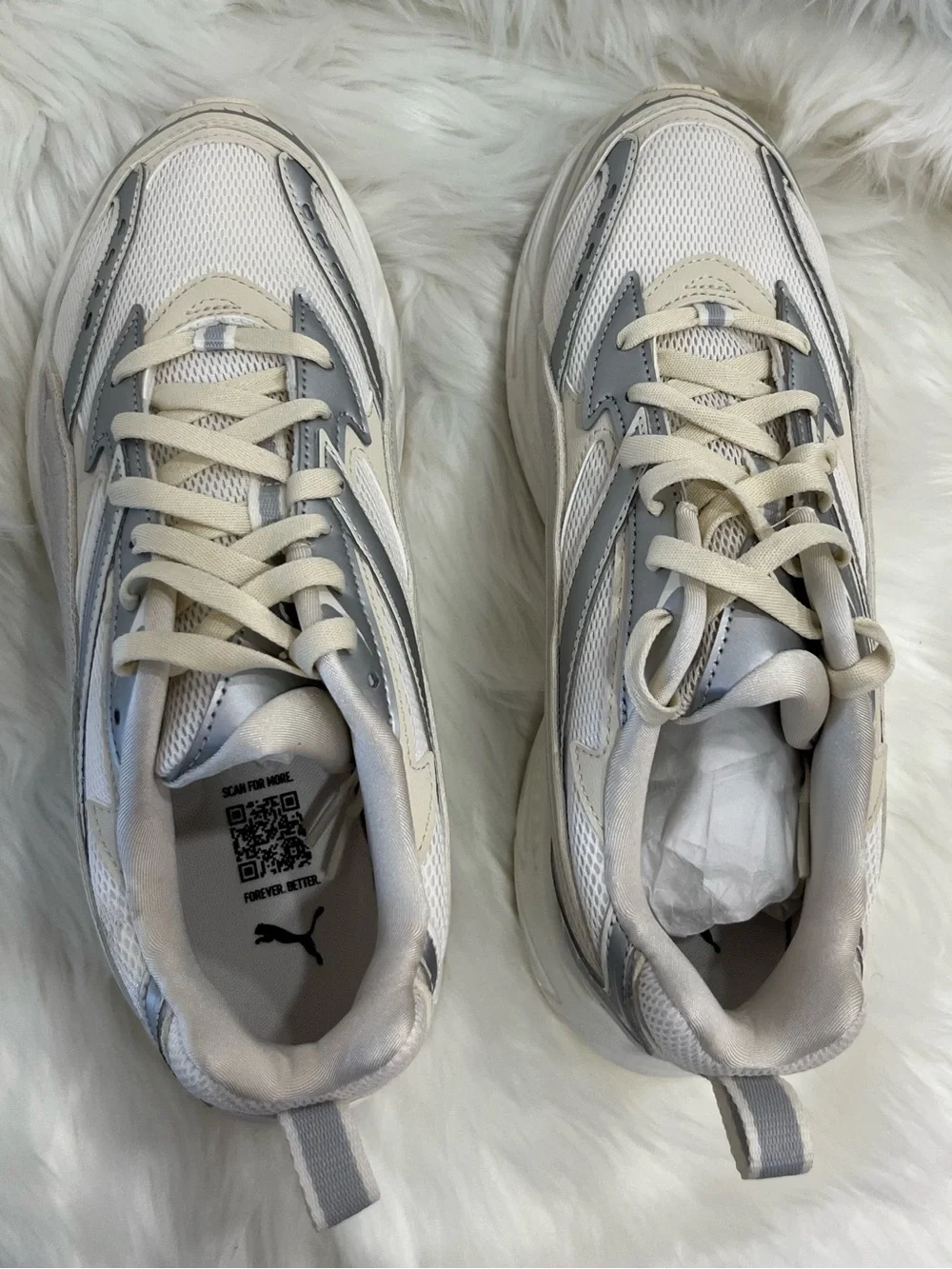 Puma Morphic Retro Sneakers Warm White/Puma Silver Men’s Size 10